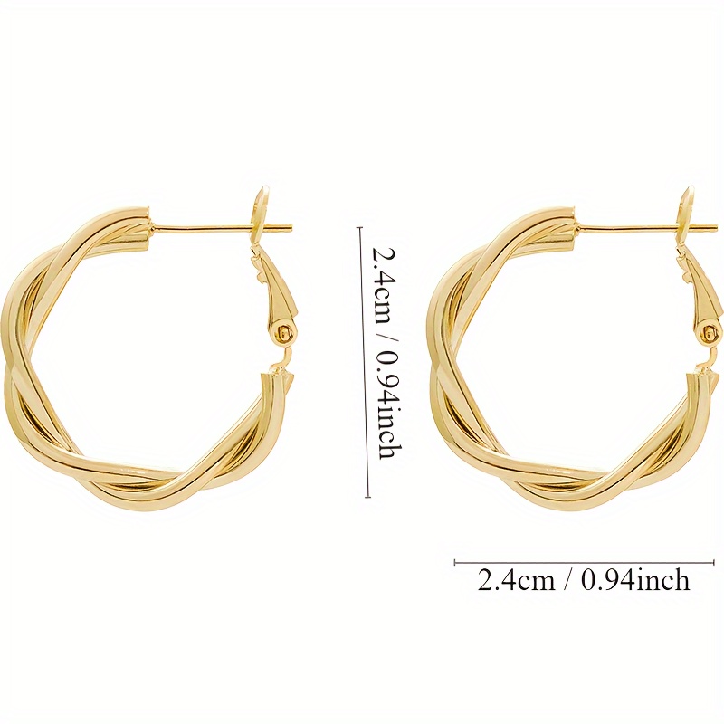 Vintage Style Twisted Hoop Earrings for Women